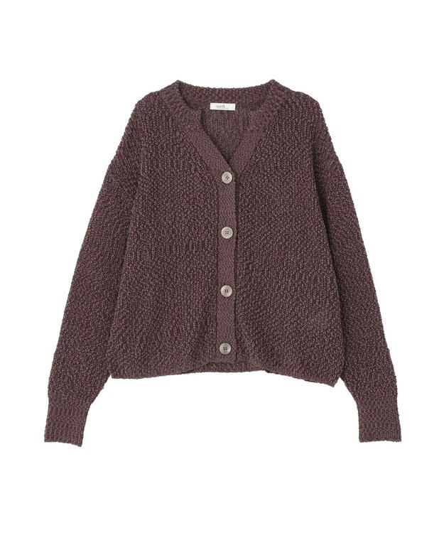 earth music&ecology 【予約】ぽんぽんスキッパーカーディガン ブラウン