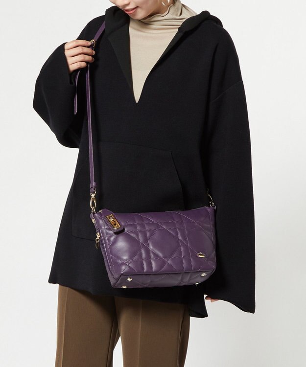 LA BAGAGERIE シープキルティング　2WAYショルダー ダークパープル