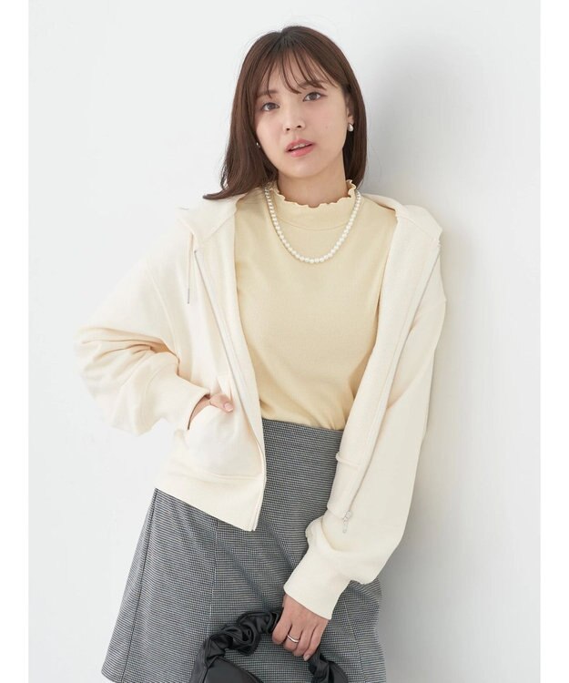 earth music&ecology テレコリブメローハイネックインナー Light Yellow