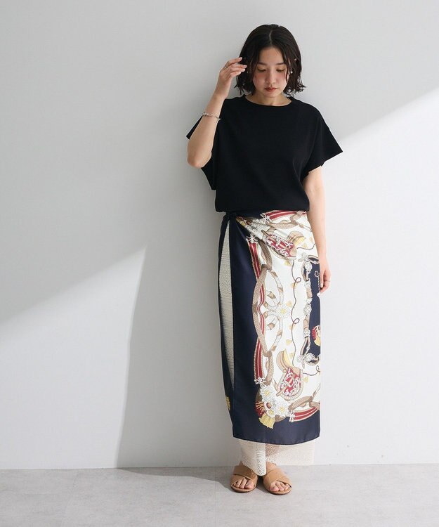 Green Parks 袖フレアフレンチスリーブニットプルオーバー Black