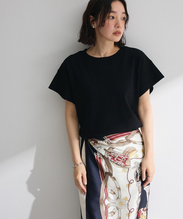 Green Parks 袖フレアフレンチスリーブニットプルオーバー Black