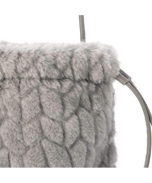 UNBILLION カシュカシュ cachecache / ミンク風カットファー巾着ミニバッグ GY