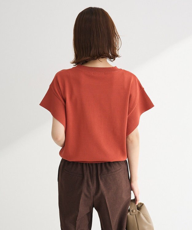 Green Parks 袖フレアフレンチスリーブニットプルオーバー Red