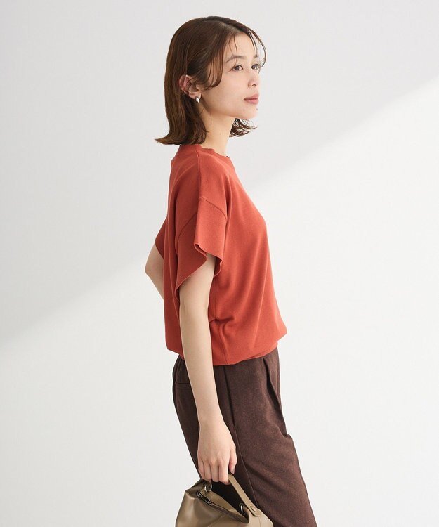 Green Parks 袖フレアフレンチスリーブニットプルオーバー Red