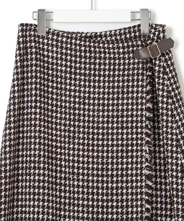 23区 チェックツイード ラップ風 スカート ブラック系3