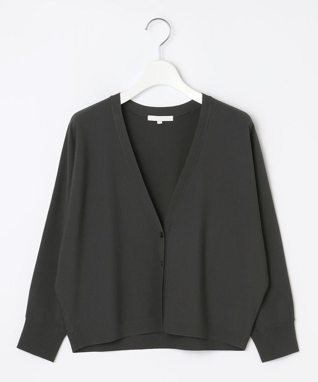 自由区 S 【接触冷感・UVカット・洗える】クレープストレッチニット カーディガン バーント