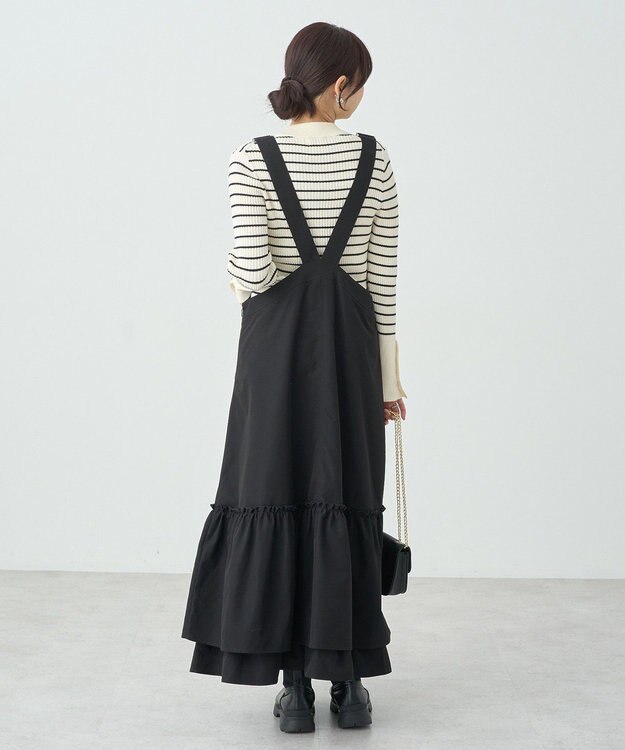 earth music&ecology ティアードフリルジャンスカ Black