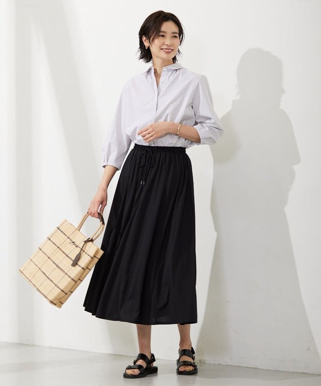 J.PRESS LADIES 【WEB限定・A4サイズ収納可】 マダガスカルラフィア トート バッグ ブラウン系3
