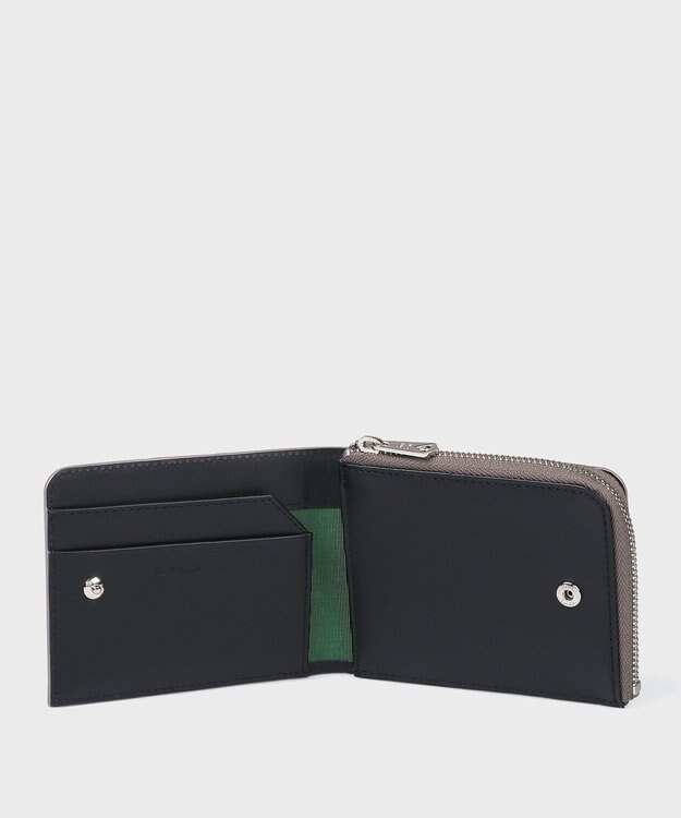 Paul Smith グレインレザー 2つ折り財布 グレイッシュベージュ