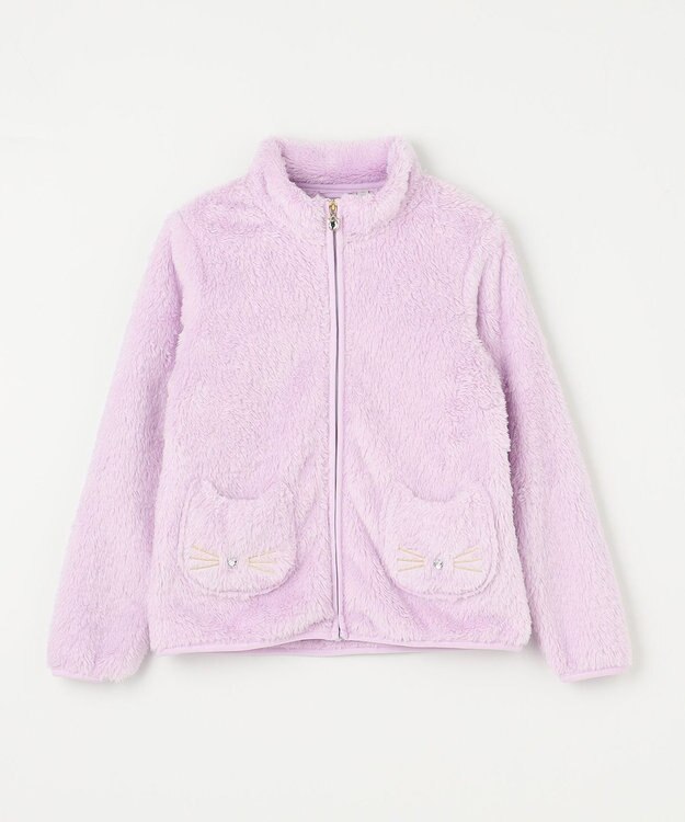 ANY KIDS ネコポケットボアブルゾン ラベンダー