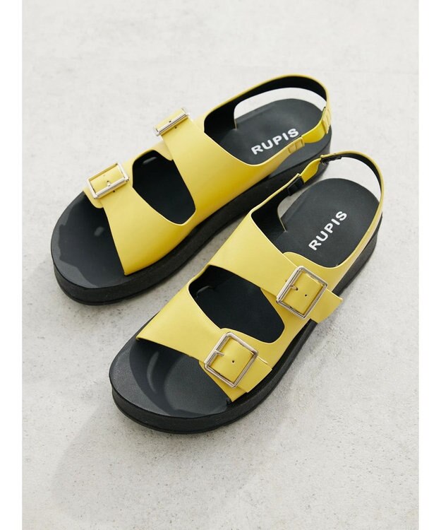 Green Parks ＲＵＰＩＳ．インジェクションＷベルトサンダル Yellow