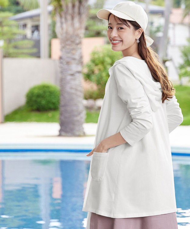 Tiaclasse 【小倉優子さん着用・UVケア・接触冷感】“やみつき”カットソーパーカーカーデ オフホワイト