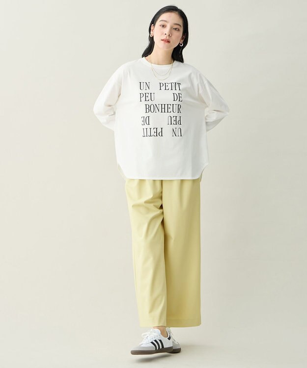 ANY イージーケアライトストレッチワイドパンツ イエロー