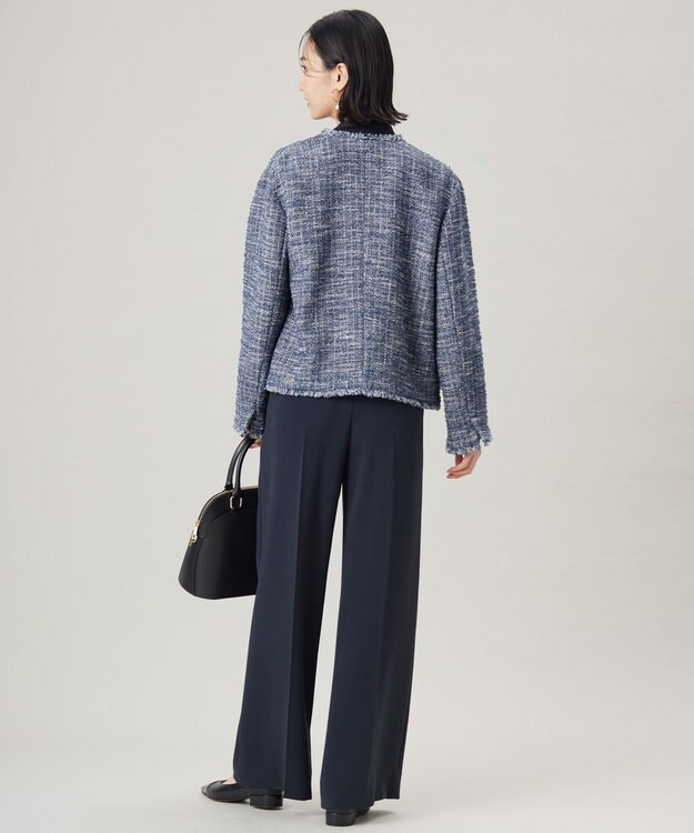 自由区 GIOLICAファンシーツイード ジャケット ブルー