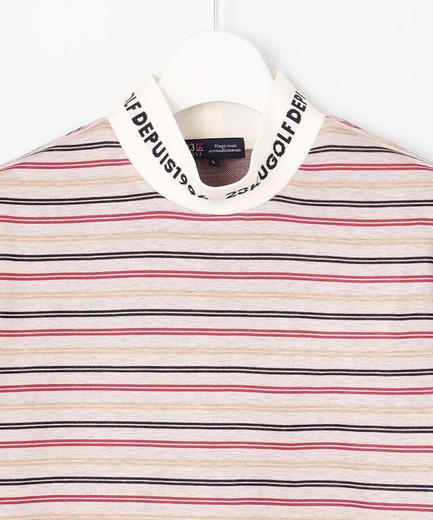 23区GOLF 【WOMEN】エニワイズ ジャガード モックネックシャツ ホワイト系1