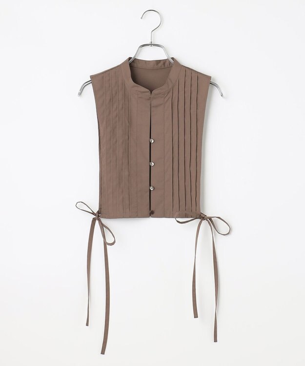 #Newans 【洗える】ピンタックベストコンビワンピース ブラウン系