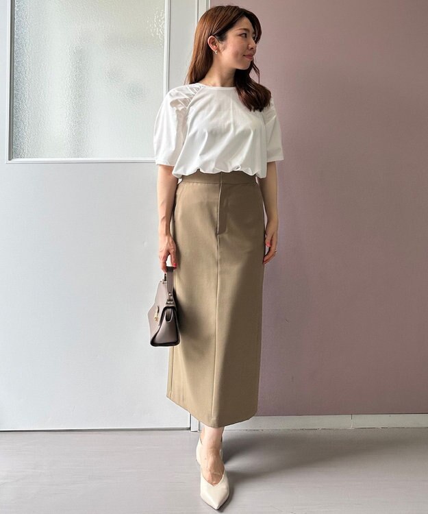 UNFILO Iラインスカート ベージュ