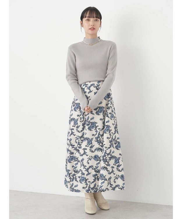 earth music&ecology ハイネックラメニットプルオーバー Gray