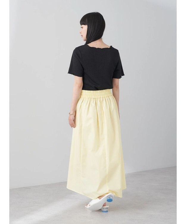 earth music&ecology ウエストリボンヘムスカート Yellow