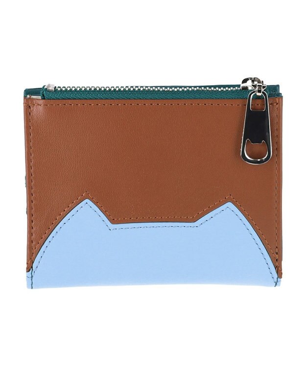 tsumori chisato CARRY スカラップししゅう 2つ折り財布 ミニ財布 猫モチーフ グリーン