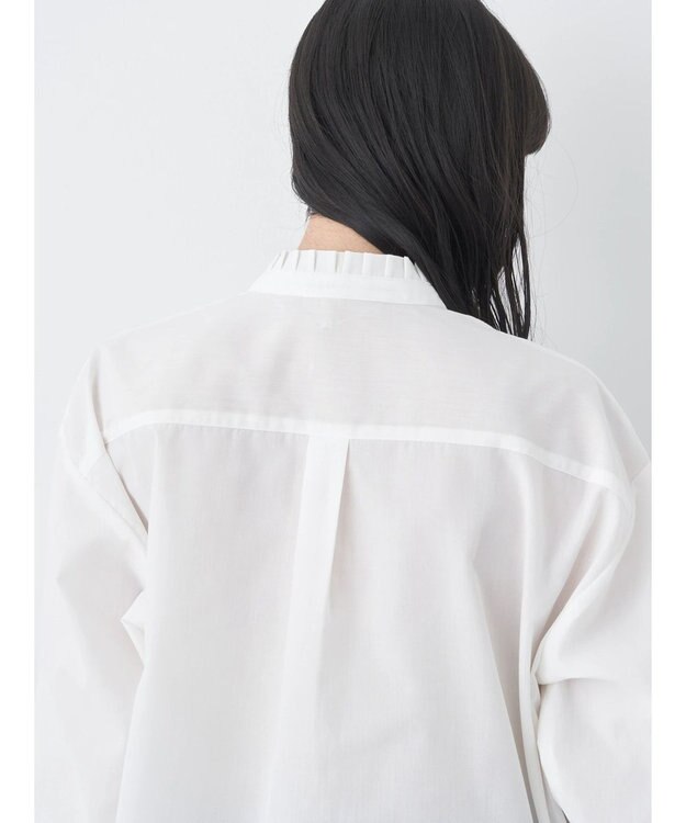 earth music&ecology スタンドフリルシャツ Off White