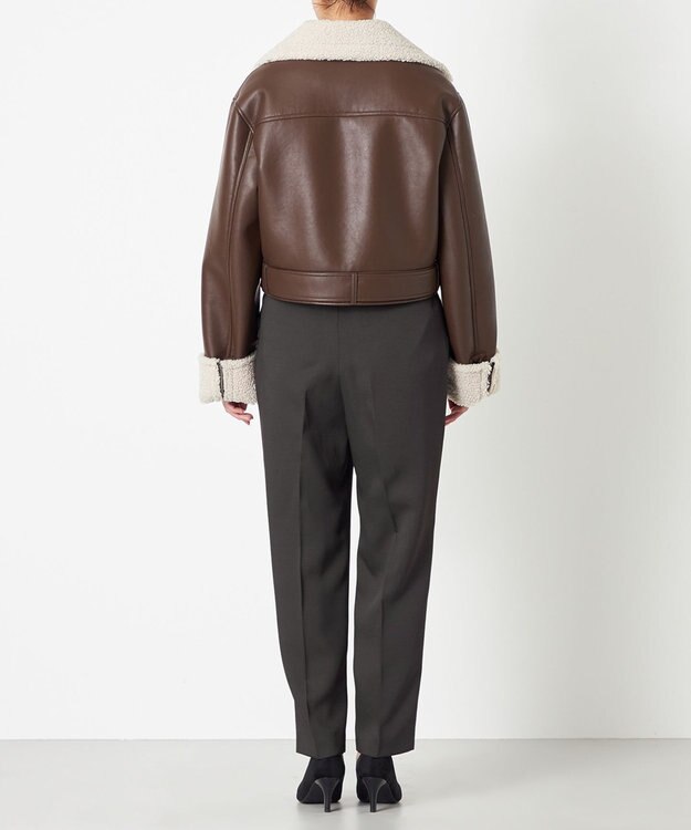 NAVE 【Nave】ヴィーガンムートン ライダースジャケット ブラウン系