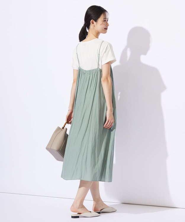 J.PRESS LADIES 【WEB限定・洗える】キャミワンピース カットソー ツインセット ライトグリーン系