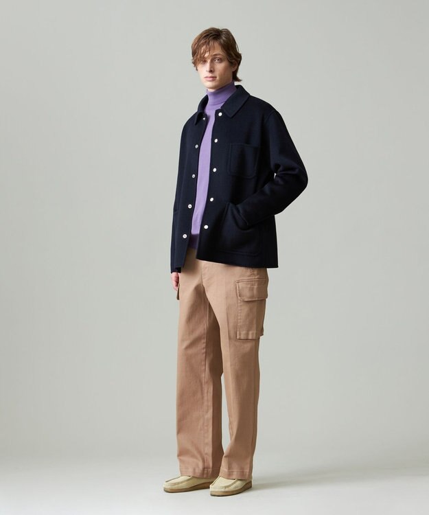 J.PRESS MEN コットンピケストレッチ カーゴパンツ ベージュ系