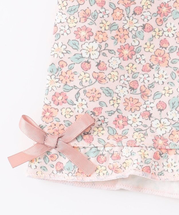 ANY KIDS 無地/総柄 1分丈スパッツ ピンク（花柄）