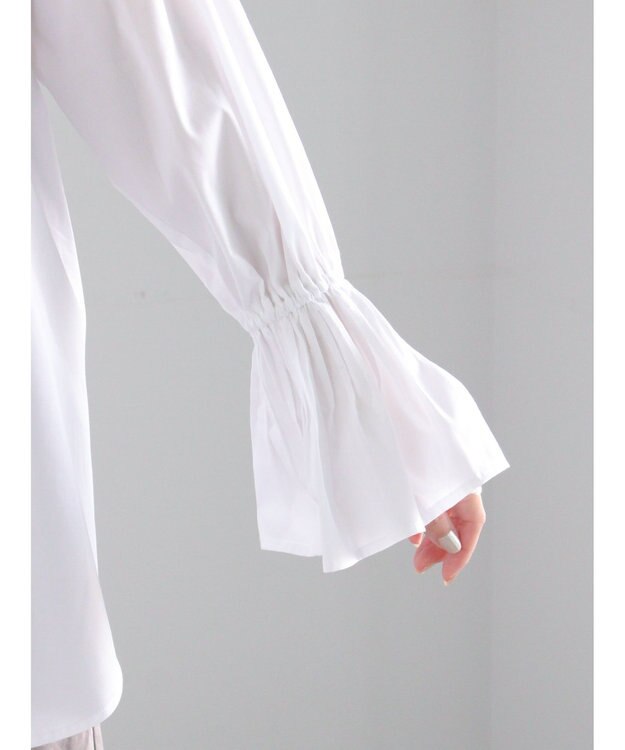 Te chichi ピンタックフレアカフスシャツ オフホワイト