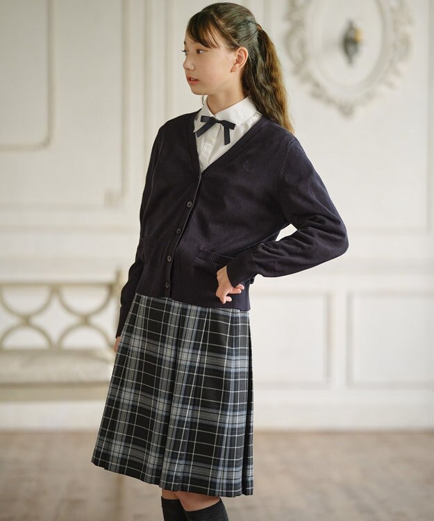 組曲 KIDS 【150-170㎝】リボン付き ブラウス オフホワイト系