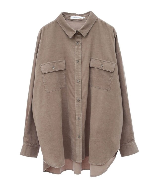 AMERICAN HOLIC Ｗポケットコーデュロイシャツ Gray Beige