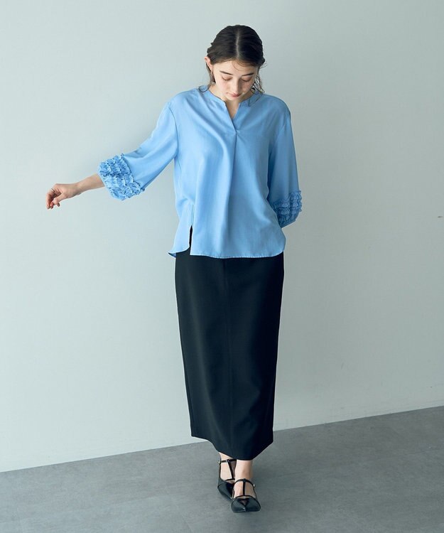 YECCA VECCA タイトロングスカート Gray Beige