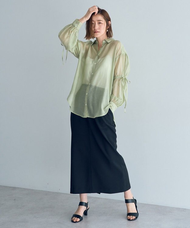 YECCA VECCA タイトロングスカート Gray Beige