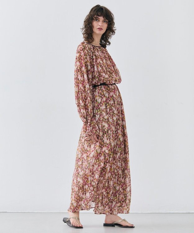 BEIGE， 【洗える】BORONIA / フラワーシフォンブラウス Pink Print