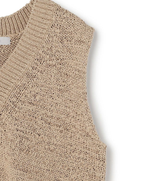 UNFILO テープヤーンニット ベスト キャメル