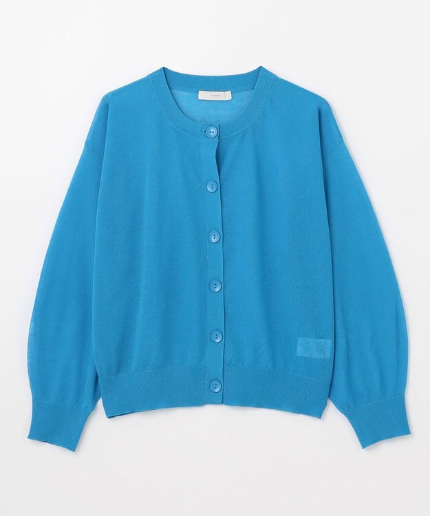 ANY L 【洗濯機可/アンチピリング/接触冷感】シアークルーネックカーディガン ターコイズ