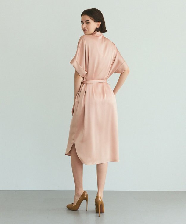 GRACE CONTINENTAL ダブルサテンシャツドレス ピンク