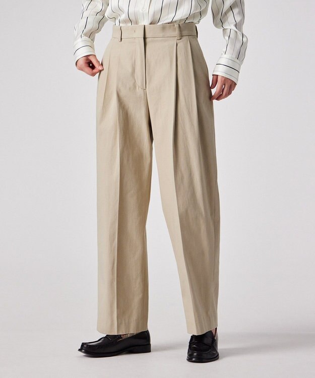 Paul Smith コットンギャバジン タックパンツ ライトベージュ