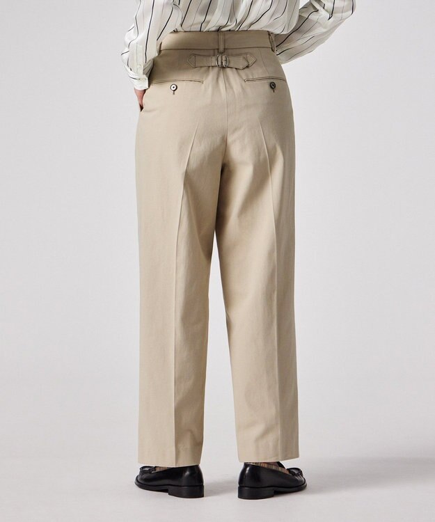 Paul Smith コットンギャバジン タックパンツ ライトベージュ