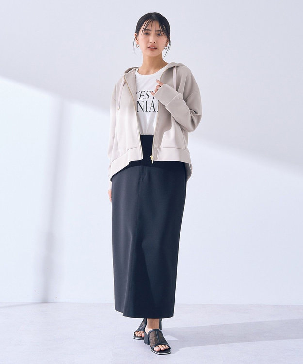 YECCA VECCA タイトロングスカート Gray Beige