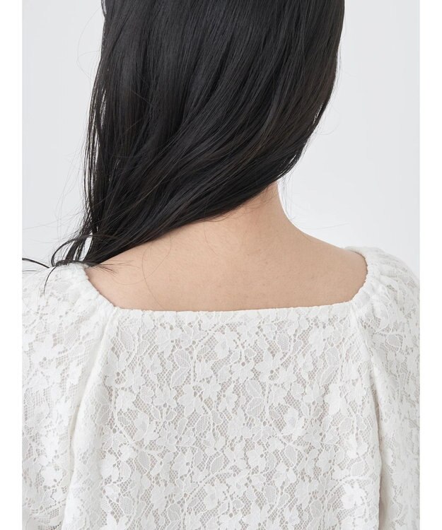 earth music&ecology フラワーレースブラウス Ivory