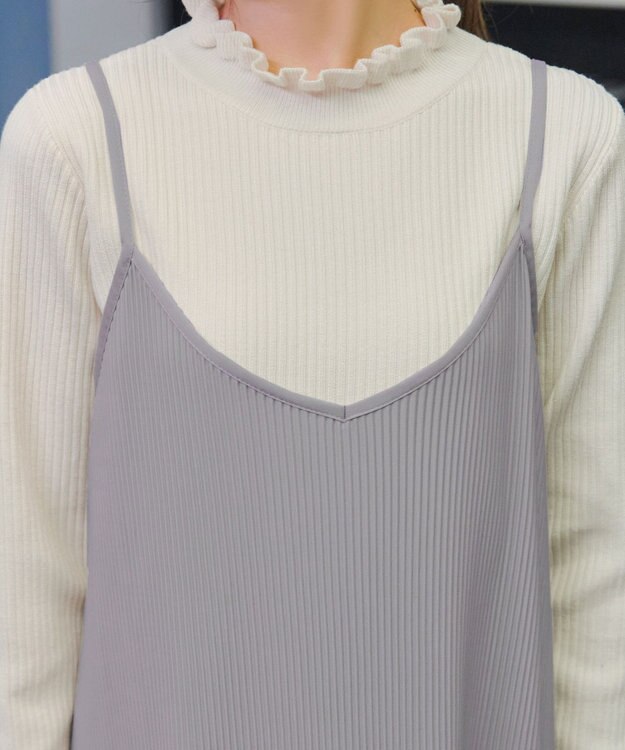 Tiaclasse 【洗える】プリーツキャミワンピース グレージュ