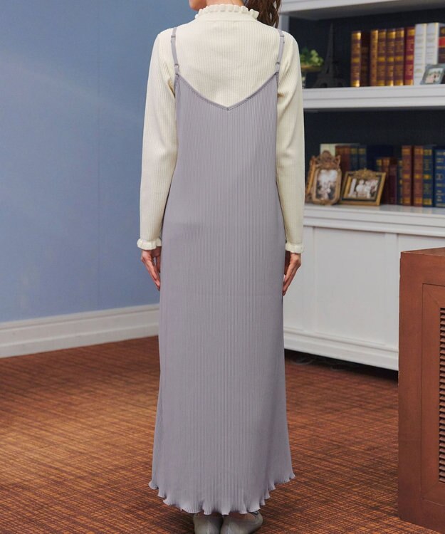 Tiaclasse 【洗える】プリーツキャミワンピース グレージュ