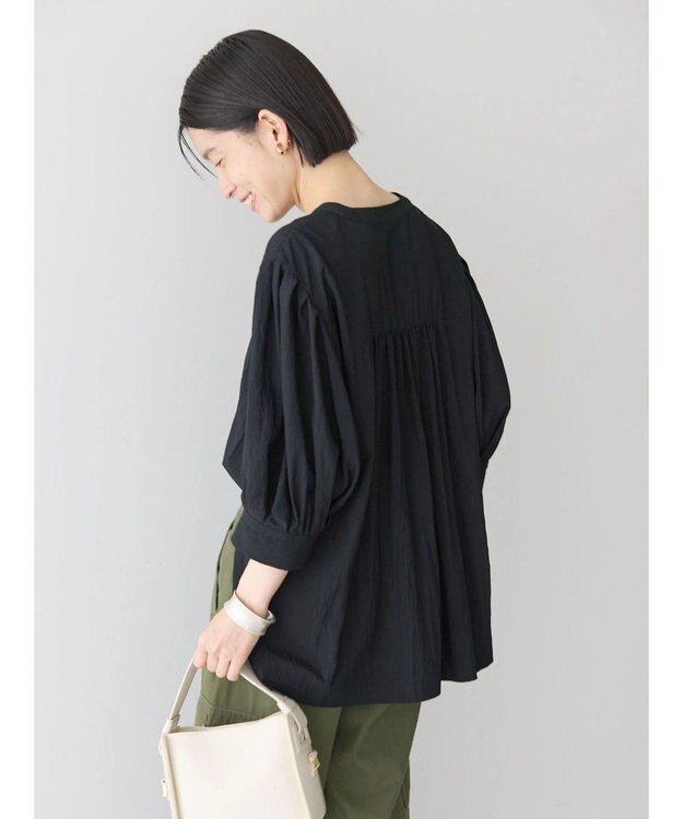 AMERICAN HOLIC 接触冷感　袖ボリュームブラウス Black