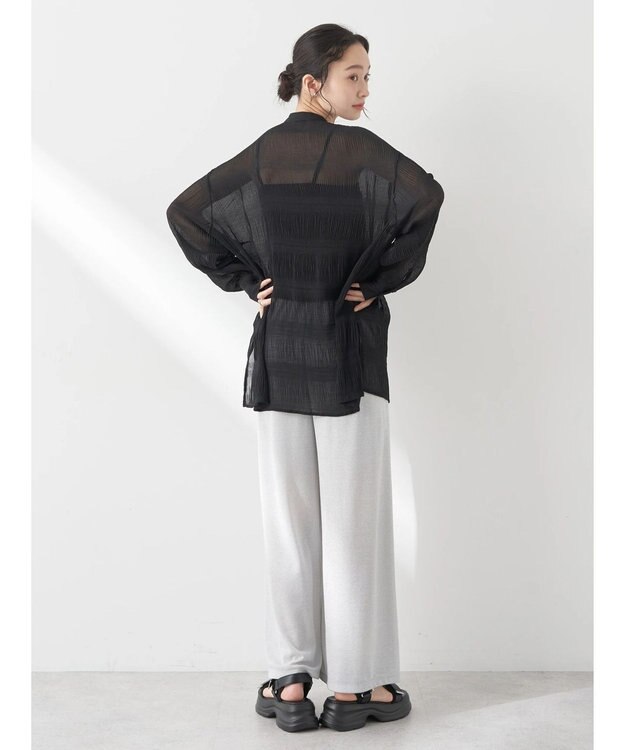 earth music&ecology クシュクシュシアーシャツ Black