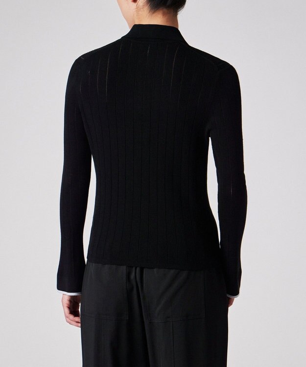 Paul Smith 【洗える】リブアイレット カーディガン ブラック