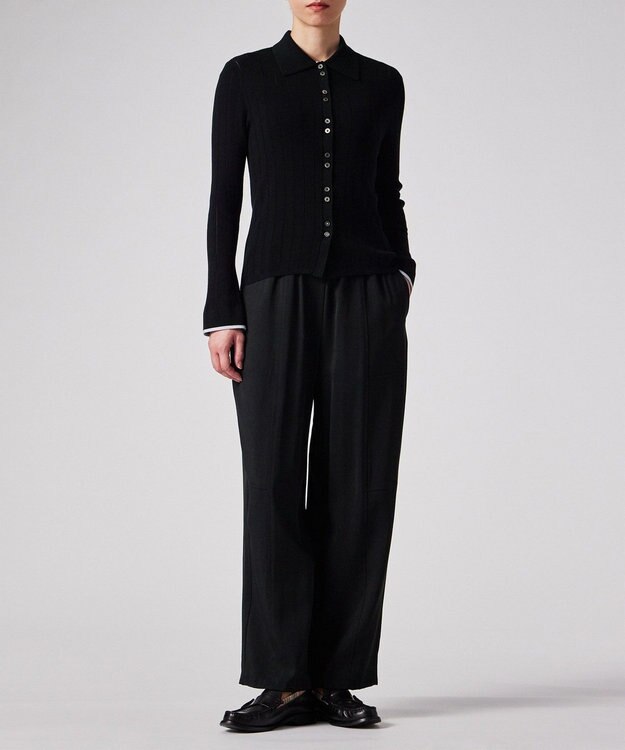 Paul Smith 【洗える】リブアイレット カーディガン ブラック