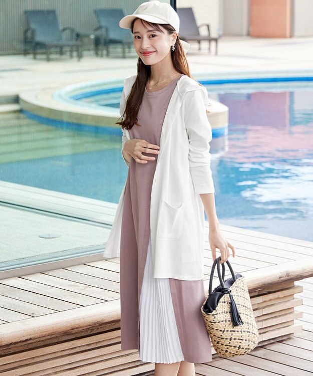 Tiaclasse 【小倉優子さん着用・UVケア・接触冷感】“やみつき”カットソーパーカーカーデ オフホワイト