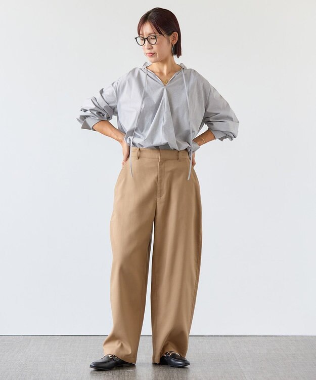 UNFILO カーブワイドパンツ キャメル